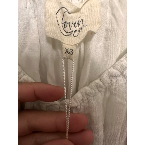 Coven & Co True Romance Gown XS White Milkmaid Maternity Puff Sleeves Peasant - Picture 6 of 16